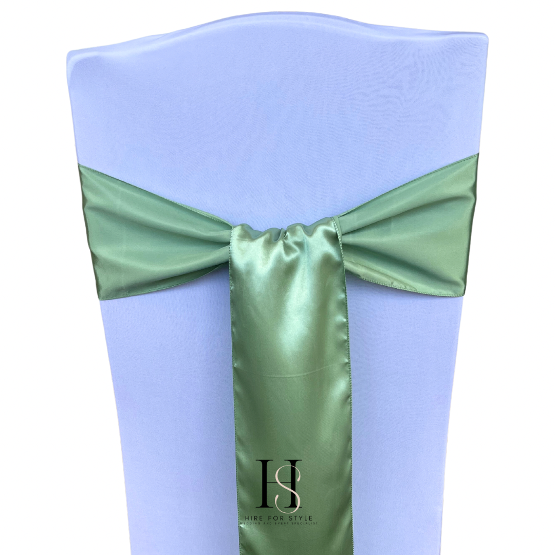 Green Satin Chair Sash HIRE