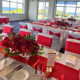 Red Satin Table Runner HIRE