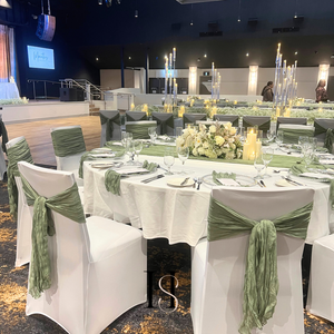 Eucalyptus Green Cheesecloth Table Runner Hire