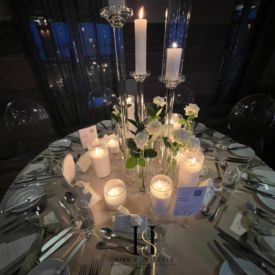 Elevated Candlelight & Fresh Floral Centerpiece