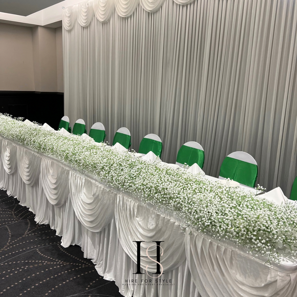 Bridal Table Package with Backdrop & Baby Breath Garland