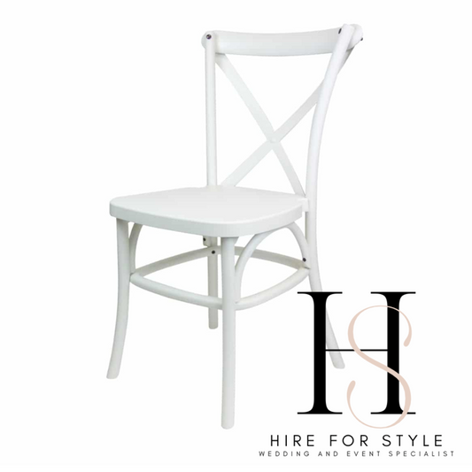 White Cross Back Chairs - Ex - Hire