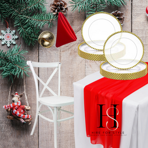 C102 Red Chiffon Christmas Dining Package