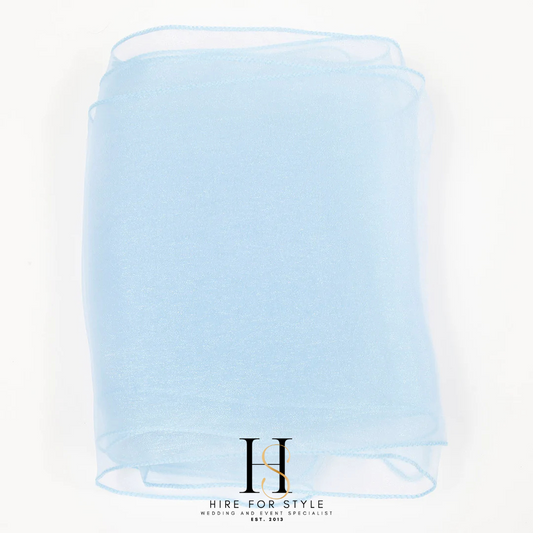 Light Blue Organza Chair Sash HIRE