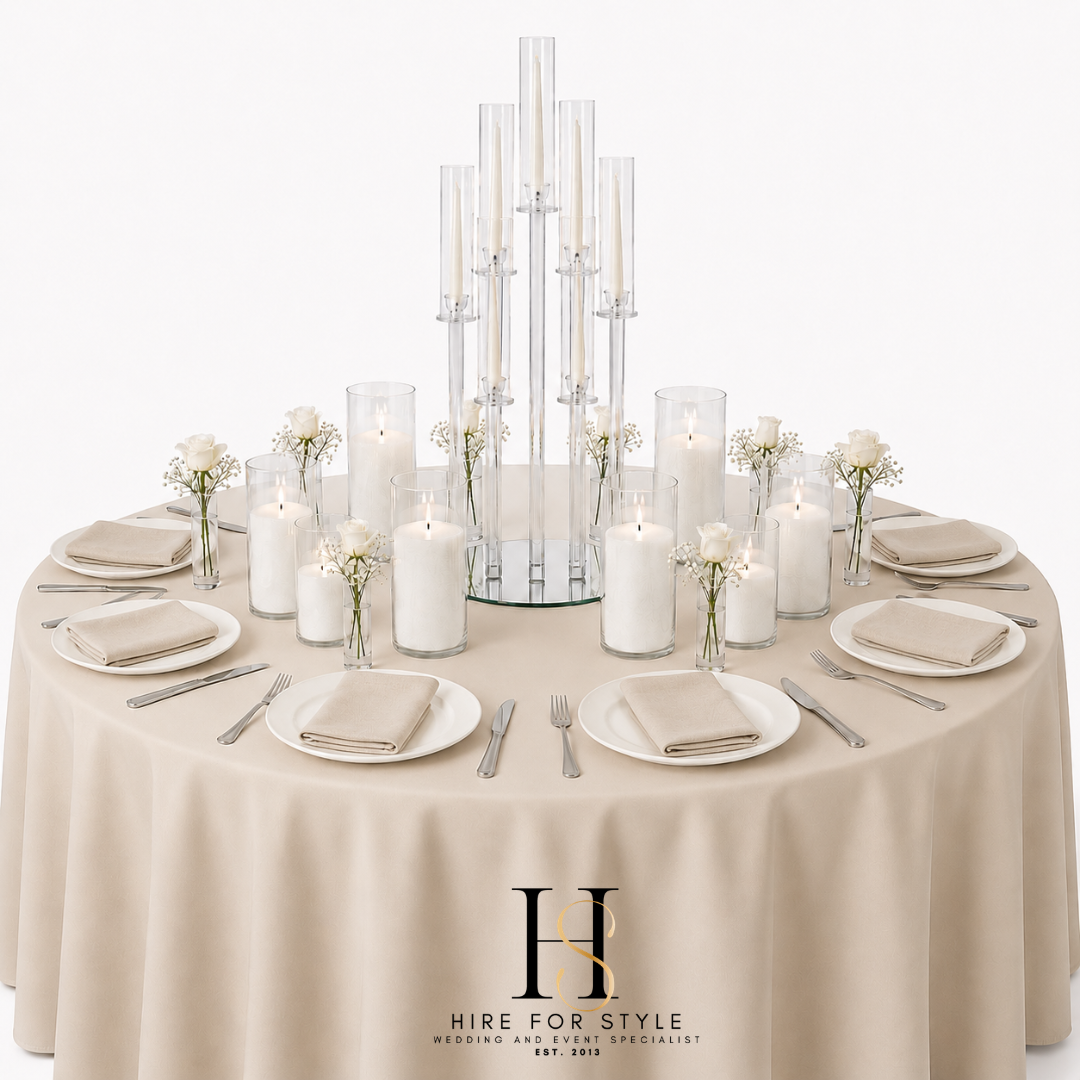 Deluxe Glass Candelabra Centrepiece