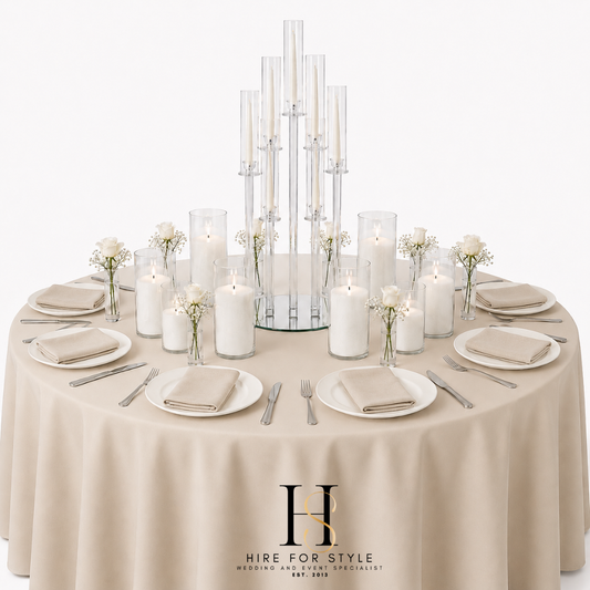 Deluxe Glass Candelabra Centrepiece
