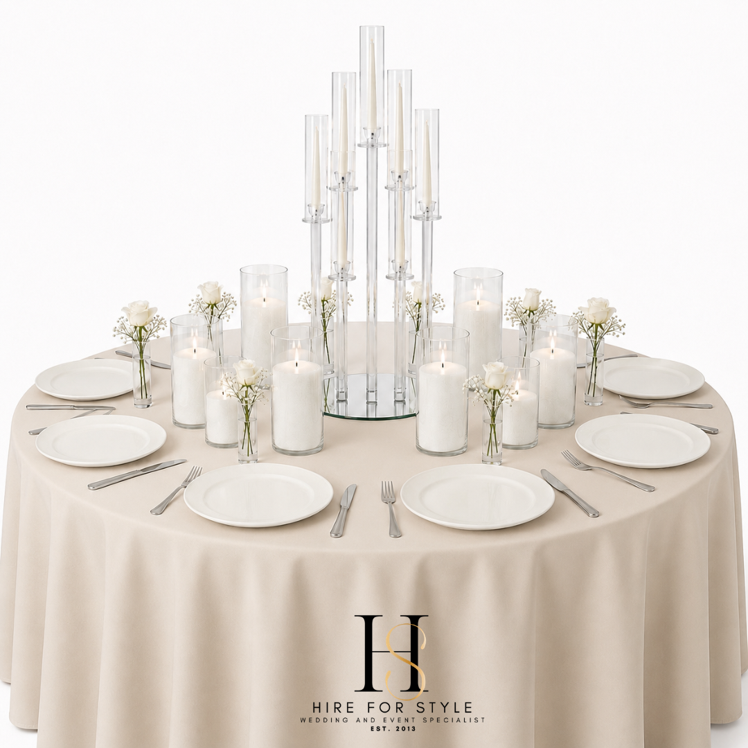 Deluxe Glass Candelabra Centrepiece