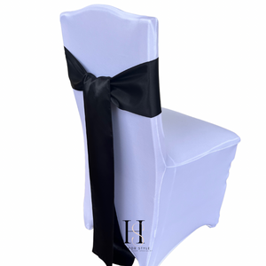 Black Satin Chair Sash HIRE