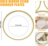 Clear Silver Beaded Charger Plate HIRE