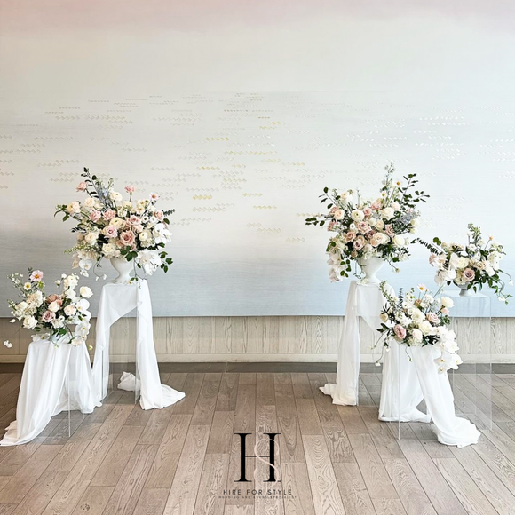 Plinths, Florals and Chairs Wedding Package Plus Service Fee