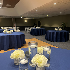 Large 300cm Navy Blue Round Tablecloth Hire