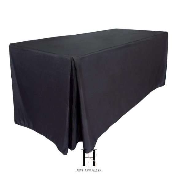 Black Fitted 6ft Rectangle Tablecloth HIRE