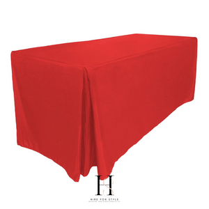 Red Fitted 6ft Rectangle Tablecloth HIRE