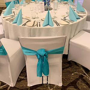 Tiffany Blue Satin Chair Sash HIRE