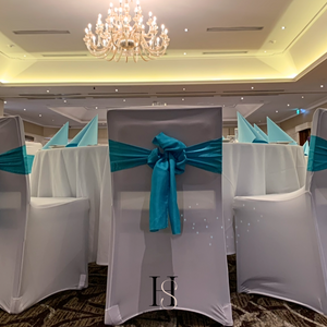 Tiffany Blue Satin Chair Sash HIRE