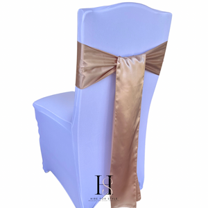 Blush Nude Satin Chair Sash HIRE