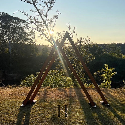 Wooden Triangle Pair Wedding Arbour Hire