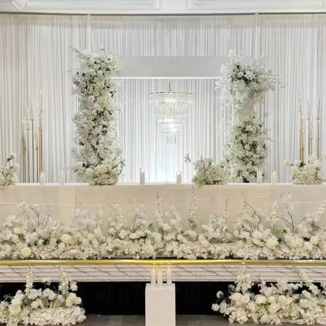 Large Single Bridal Backdrop With Lush Florals 003