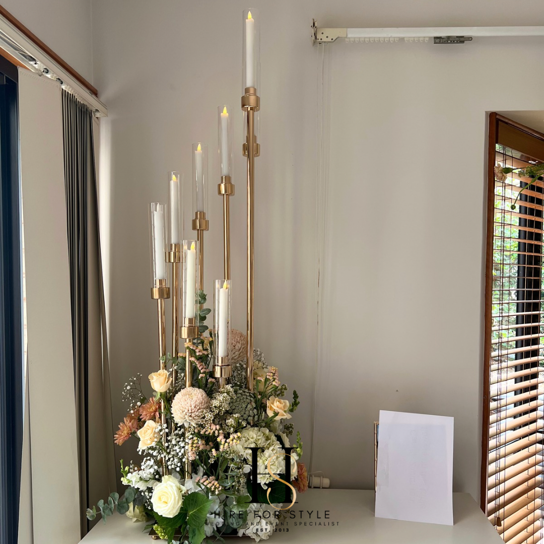 Tall Spiral Candelabra with Florals