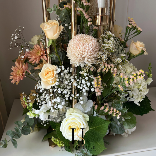 Tall Spiral Candelabra with Florals