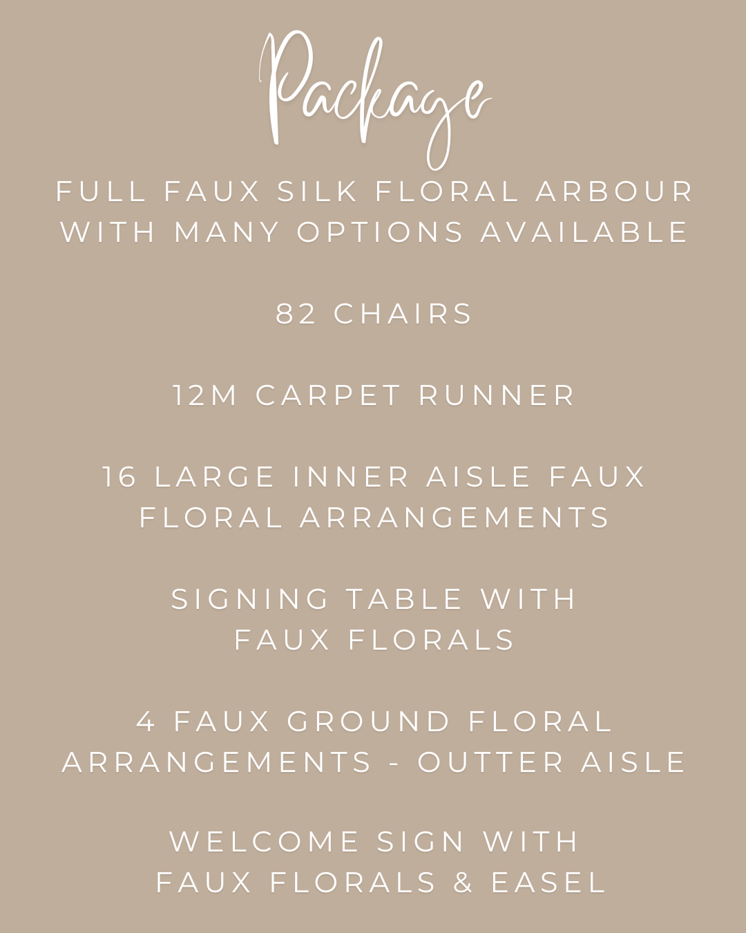 Complete Wedding Ceremony Package for 80 Guests