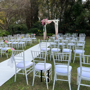 White Tiffany Chair with White Cushion HIRE