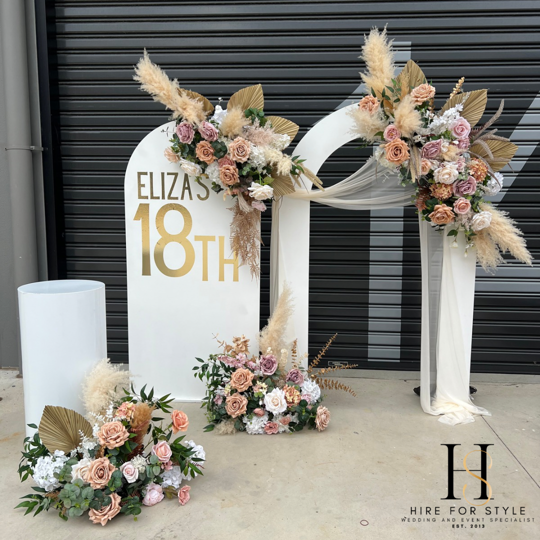 Boho Florals with Double White Backdrop Package