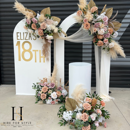 Boho Florals with Double White Backdrop Package