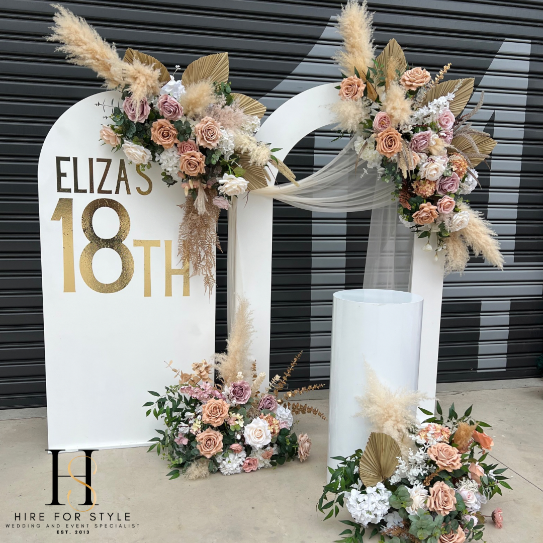 Boho Florals with Double White Backdrop Package