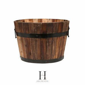 Half Barrel Wooden Ice Bucket