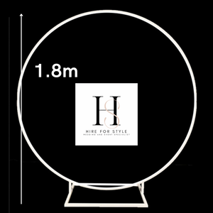 1.8m H White Round Frame Backdrop HIRE