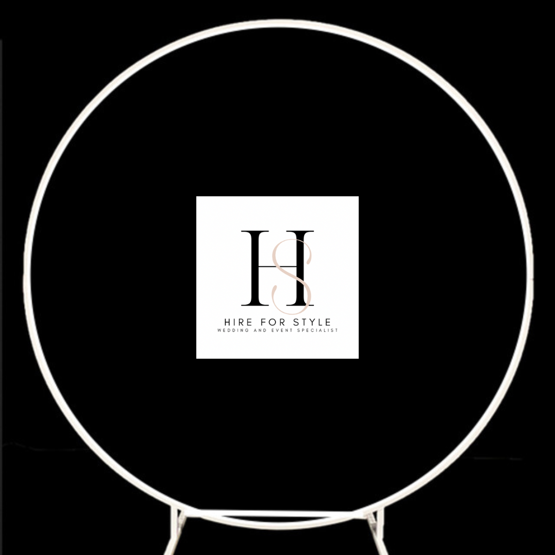 1.8m H White Round Frame Backdrop HIRE