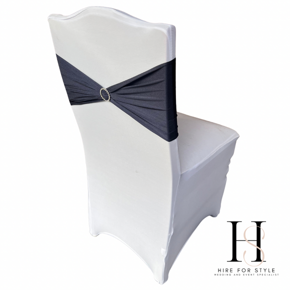 Navy Blue Lycra Chair Band HIRE