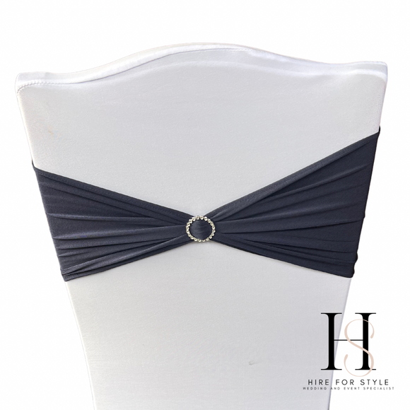 Navy Blue Lycra Chair Band HIRE