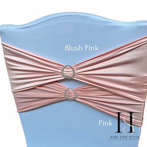 Blush Pink Lycra Chair Band HIRE