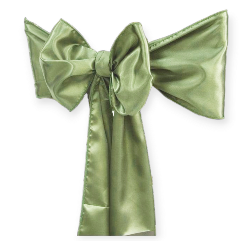 Sage Green Satin Chair Sash HIRE