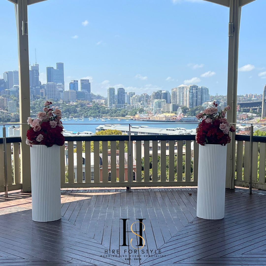 Plinth Alter with Florals and Tiffany Chairs Package