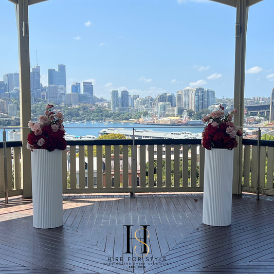 Plinth Alter with Florals and Tiffany Chairs Package