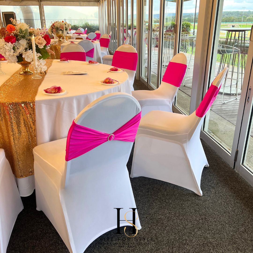 Hot Pink Lycra Chair Band Hire