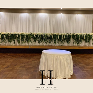 9M White Satin Freestanding Backdrop