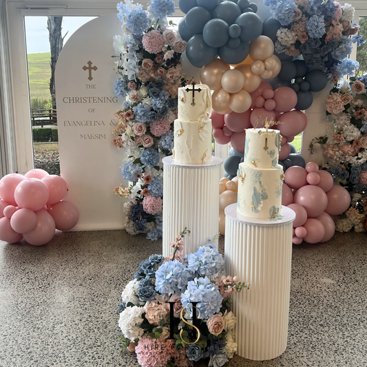 Grand Balloon and Floral Display with 3 Backdrops