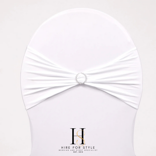 White Lycra Chair Band HIRE