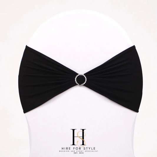 Black Lycra Chair Band HIRE