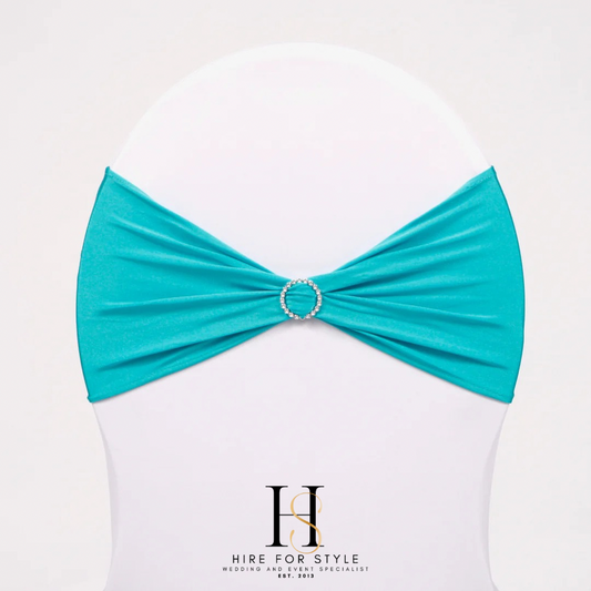 Turquoise Lycra Chair Band HIRE