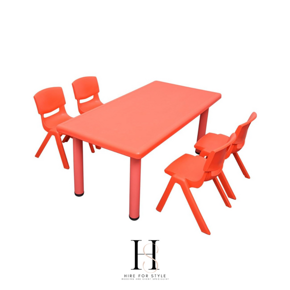 Red Chair and Table Party Hire Set