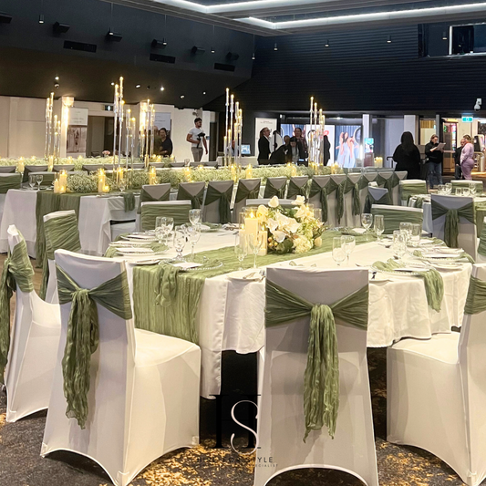 Eucalyptus Green Cheesecloth Sash Hire