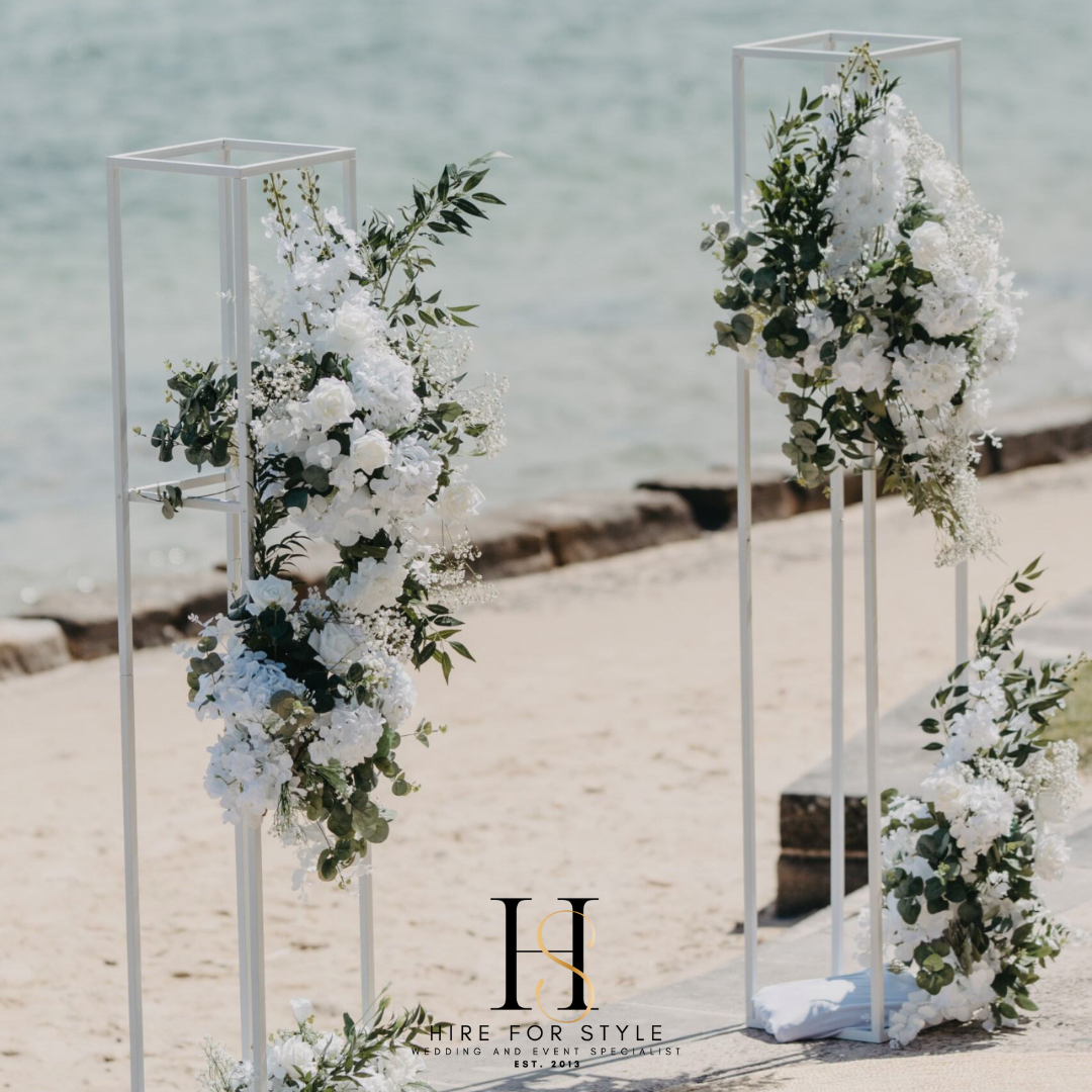 White Flower Stand Wedding Alter