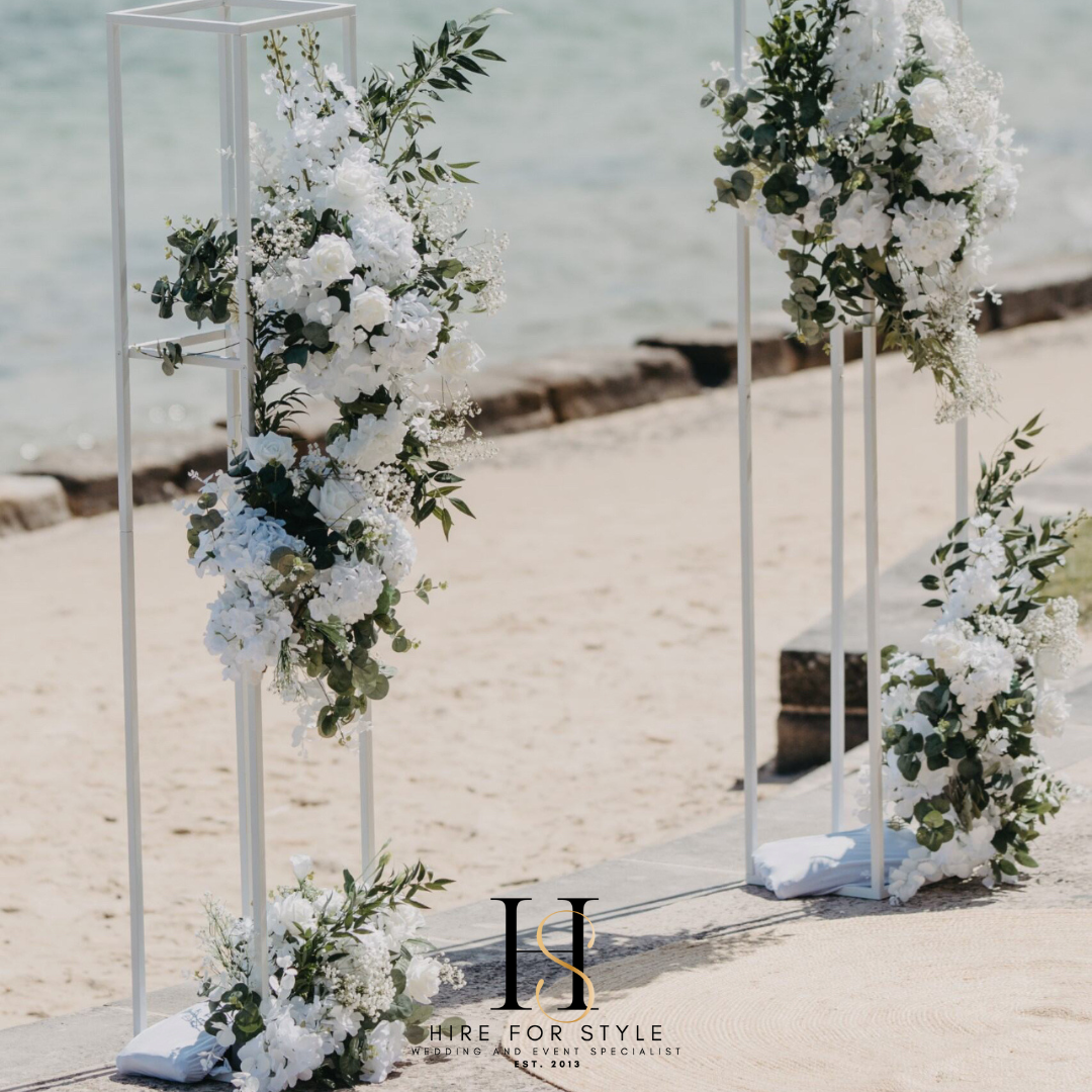 White Flower Stand Wedding Alter