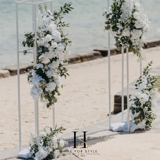 White Flower Stand Wedding Alter