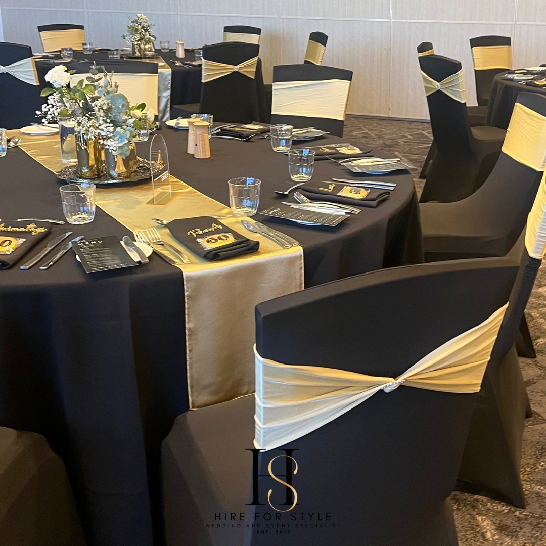 Gold Satin Table Runner HIRE